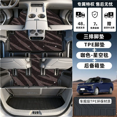 Suitable for Zhiji Ls9 Six-Seater — Modelə uyğun ayaqaltı - zhiji-ls9-tpe-floor-mat-upgrade-package-threshold-tpe-floor-mat-coffee-starry-sky-blanket-trunk-mat