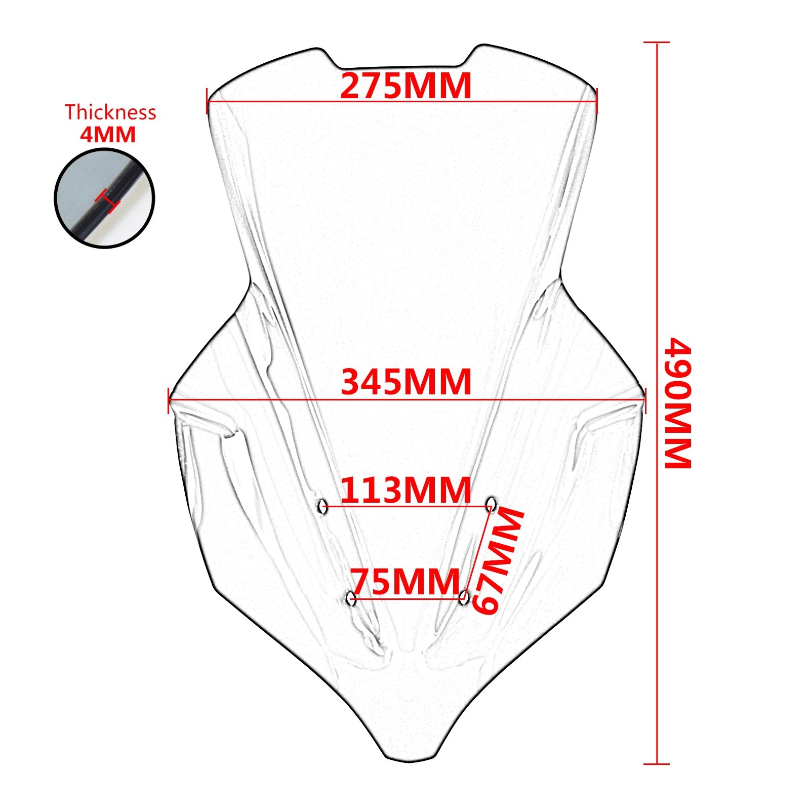 Suitable for Yamaha Mt-10 2022-2024 Modified Motorcycle Front Windshield Wind Protection Windshield Glass