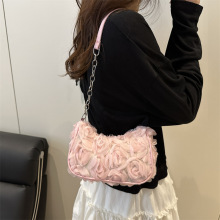 玫瑰花腋下包包女2025新款唯美浪漫花朵单肩包小众时尚洋气手提包
