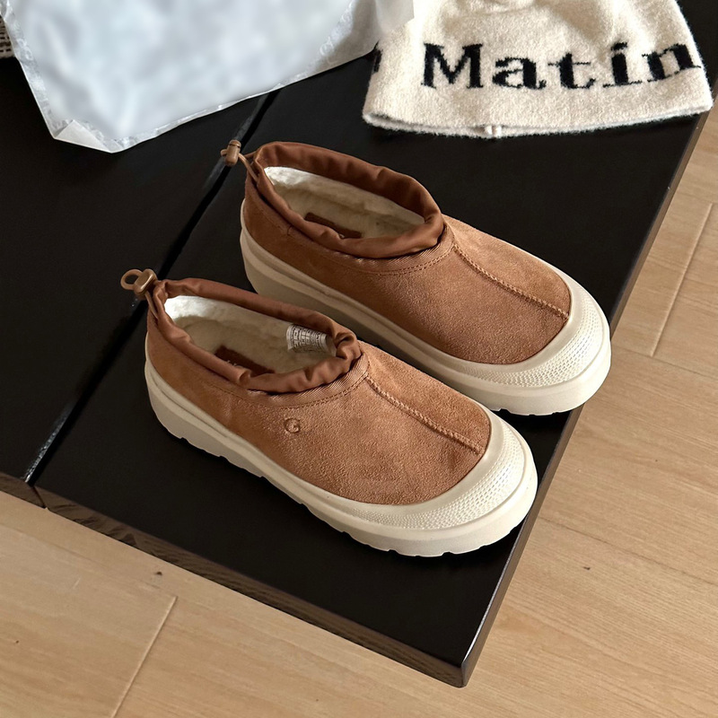 Tasman Wang Yibo Wool Snow Boots Winter Men's and Women's Sheepskin One Platform Snow Shoes fleece-lined Shoes