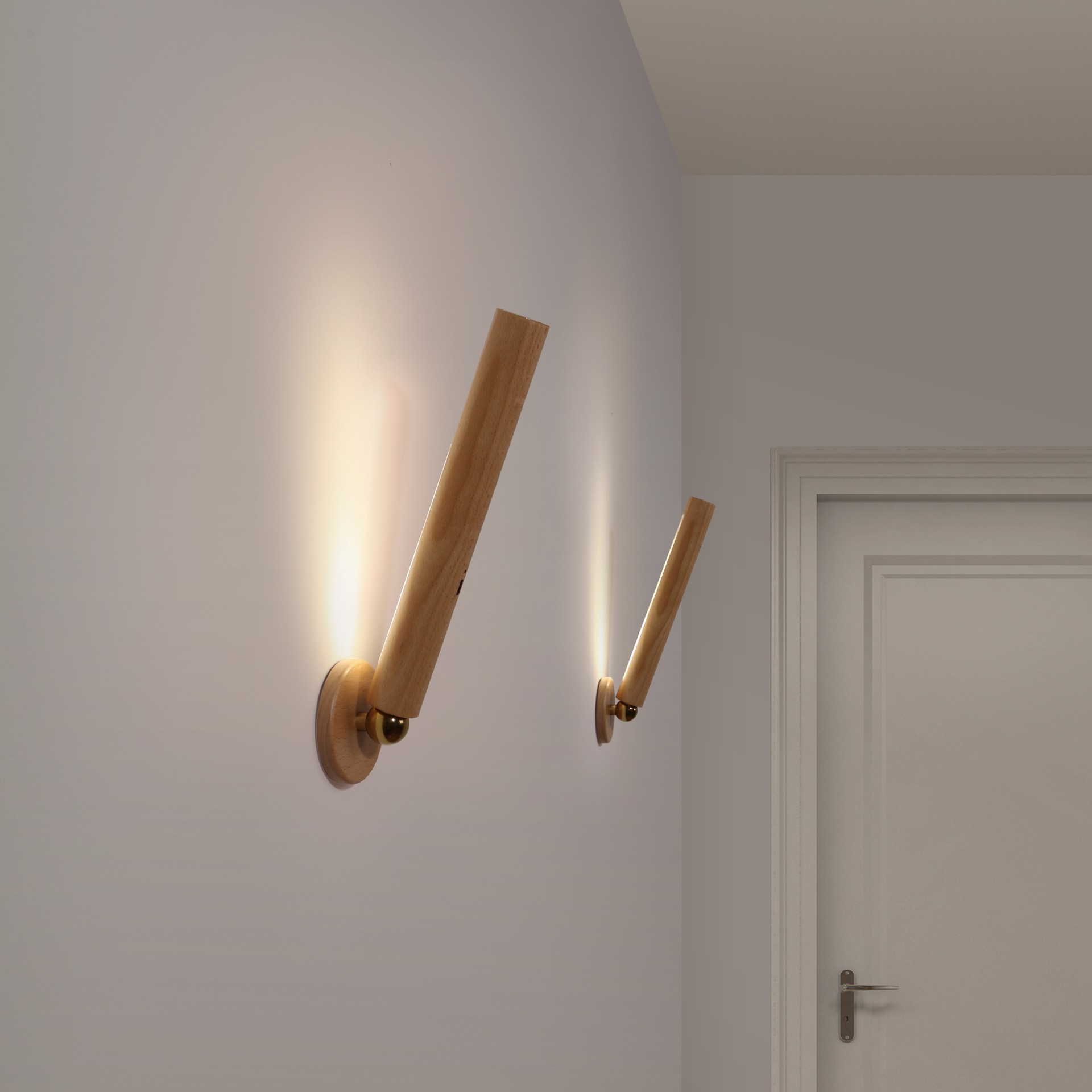 Buen palo giratorio lámpara de pared creativa simple USB noche luz pasillo lámpara 360 grados inducción luz de la noche