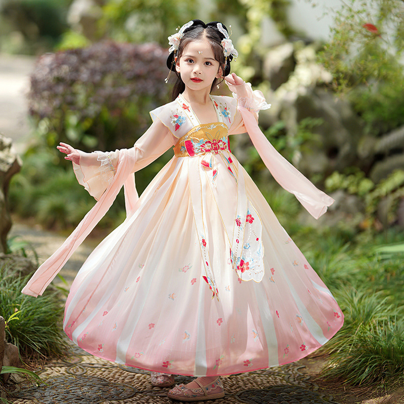 Tang Suit 2025 New Summer Super Fairy Dress for Little Girls, Stylish Children's Ancient Costume Summer Outfit, Children's Day Girls' Hanfu