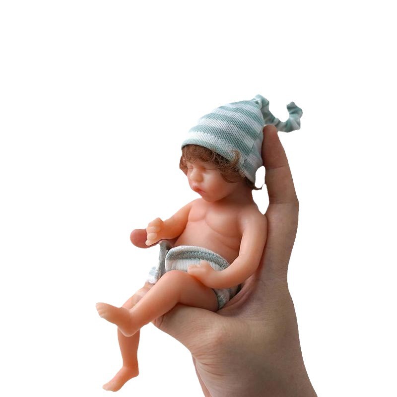 Nueva 15cm miniatura chica sujetando muñeca lavable raíz Pelo Rizado cara sonriente vívido blanco Hombre renacido bebé niña
