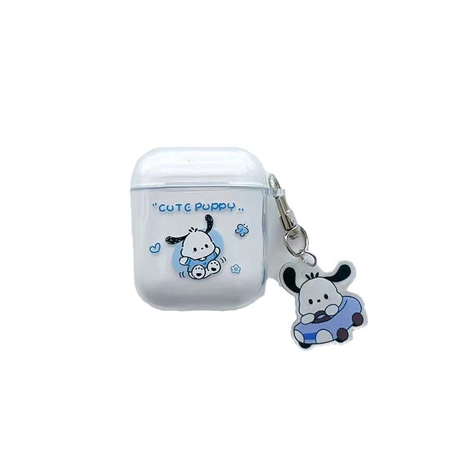 Aplicable a Apple AirPods4 auriculares Pro2 auriculares Bluetooth 1 / 2 generación transparente de dibujos animados Jade Gui cubierta de perro