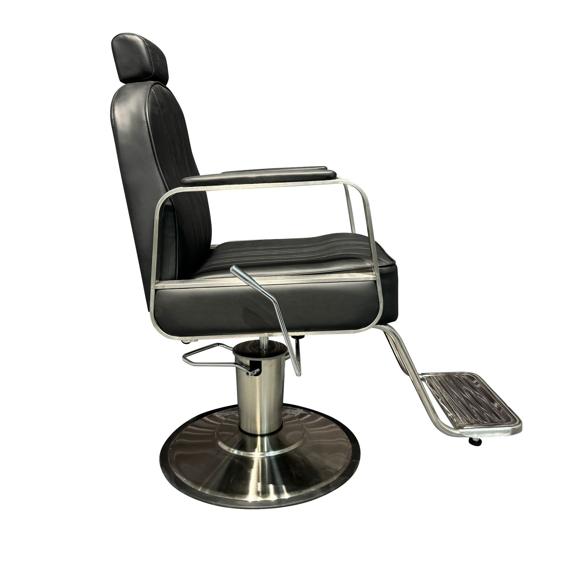 Fábrica de venta directa barbería red silla de peluquería roja puede elevarse y girar salón de acero inoxidable puede poner en