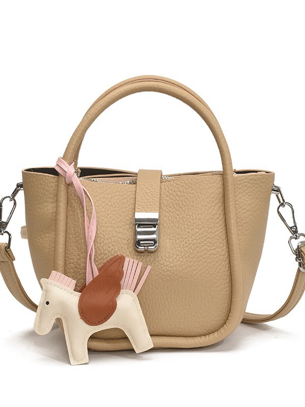 Bolso de cubo para mujer, tendencia transfronteriza de alta gama, bolso de mano con patrón de lichi, viaje diario, bolsa de mensajero de canasta de verduras de estilo occidental