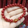 Rosary with round beads, bracelet, birthday charm suitable for men and women for beloved, ethnic accessory, cinnabar, 108 beads, wholesale, ethnic style