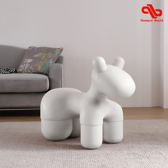 Internet Celebrity Kindergarten Baby Pony Chair Creative Modeling Cartoon Animal Plastic Plush Pony Children's Toy Seat