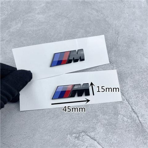 Suitable for BMW M emblem side decals, 1 Series, 5 Series, 7 Series, BMW 3 Series M kit, X3, X5, M3 car emblem stickers, black modification