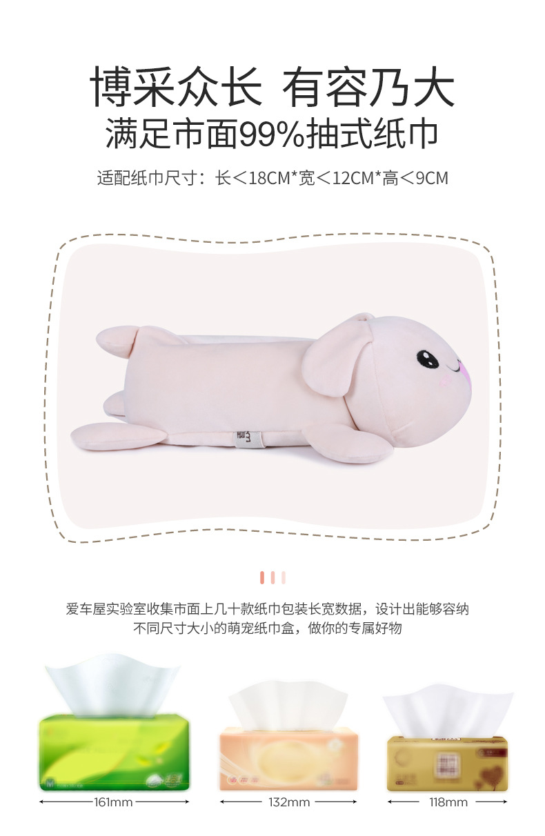 Aichewu Cute Rice Soup Fabric Stuffed Tissue Box Car Home Tissue Box Car Tissue Box