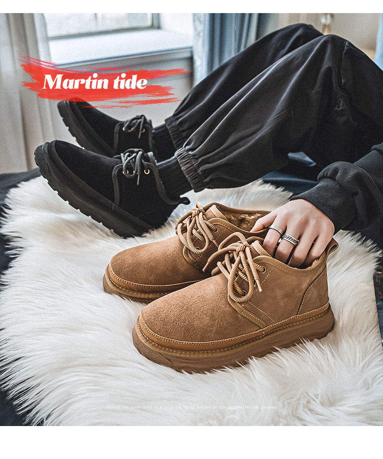3272 Snow Men's Winter New Thickened Northeast Outdoor Shoes Thick Sole Height Increasing Non-slip Martin Boots With_vogvips.com