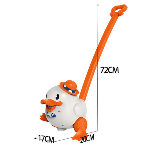 Children's swinging yellow duck hand-held stroller bubble blowing machine Internet celebrity toy electric bubble gun multi-hole same style