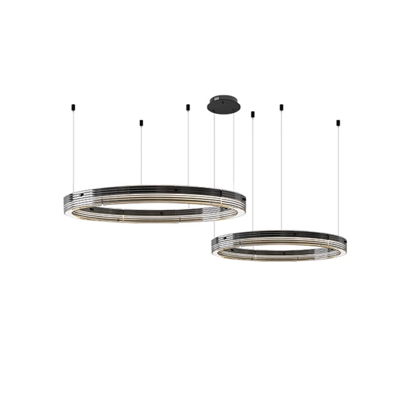 Lámpara de la sala de estar minimalista italiana moderna anillo de vidrio minimalista nórdico de alta gama comedor modelo de dormitorio lámpara de habitación