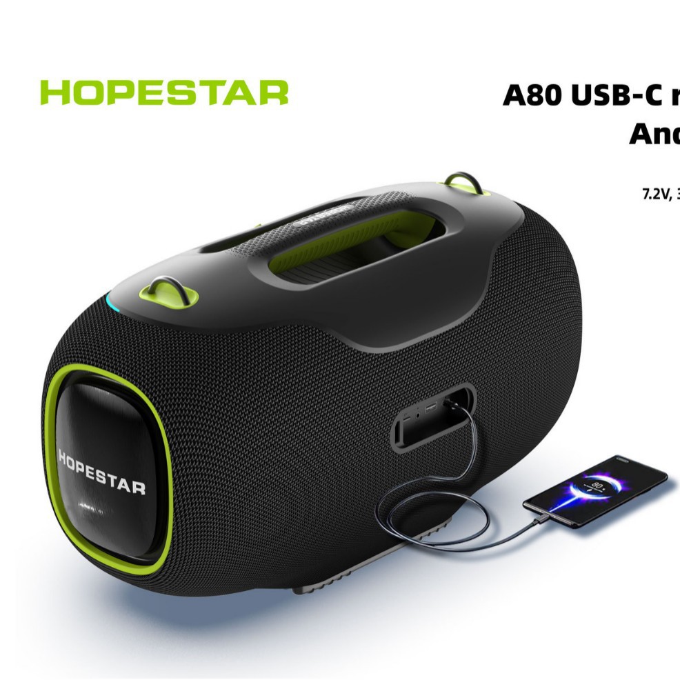 Altavoz Bluetooth transfronterizo, subwoofer impermeable de alta potencia, altavoz karaoke para exteriores con ranura para tarjeta y micrófono, altavoz grande Hopestar
