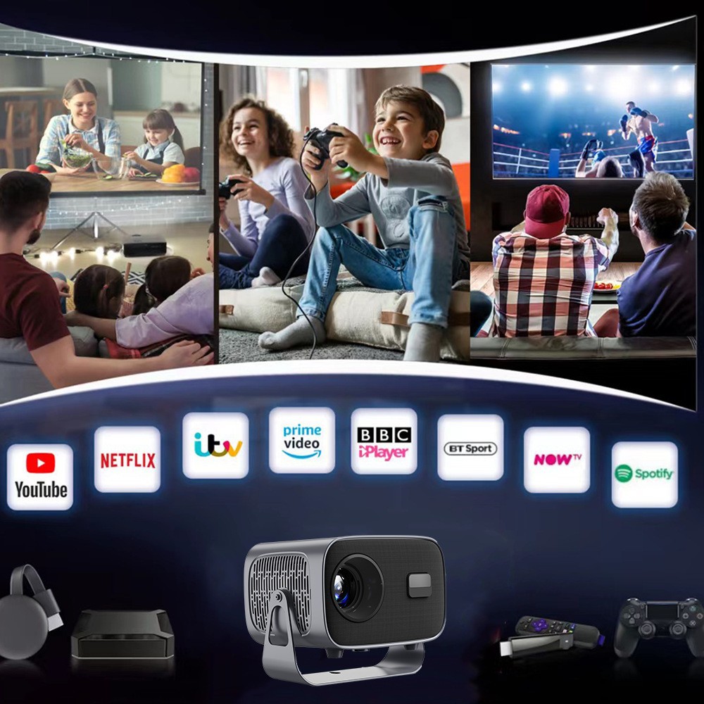 Nuevo proyector de enfoque eléctrico transfronterizo A10 portátil 4K HD WiFi proyección inteligente Android