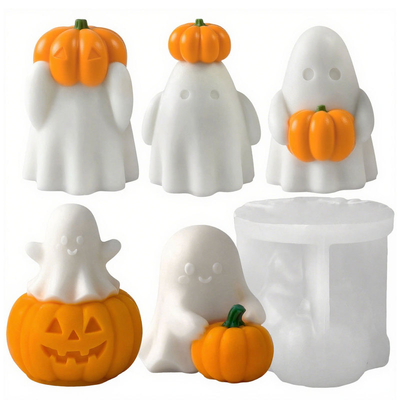 国境を越えたハロウィンのカボチャキャンドルシリコンモールドDIYアロマ石膏置物装飾品|undefined