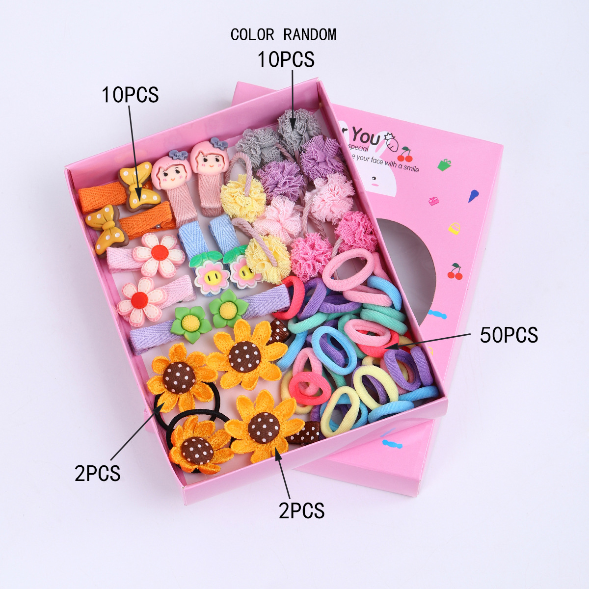 Joyas infantiles nuevas tarjetas de cabello princesa cabello cuerda de cabello bebé caja de regalo para niñas clip de borde coreano conjunto de joyería para el cabello