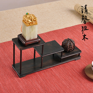 Solid Wood Purple Sandalwood Miniature Ancient Shelf Kung Fu Tea Set Storage Rack Teapot Teacup Jade Antique Storage Ornaments Exhibition
