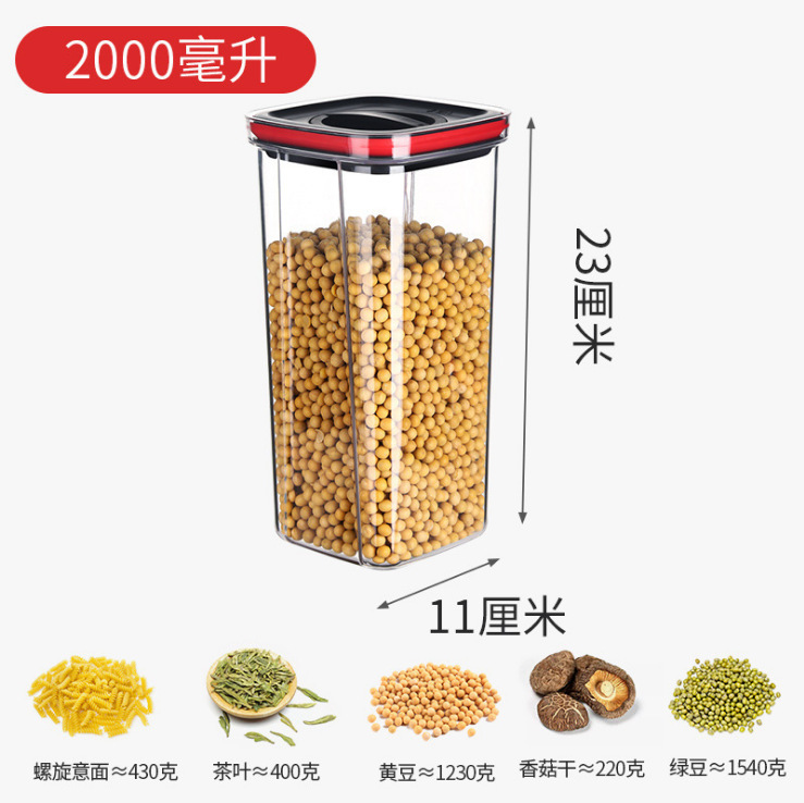 Nueva cocina en espiral de almacenamiento tarro de grano vacío sellado crisper almacenamiento tarro de almacenamiento sellado al por mayor