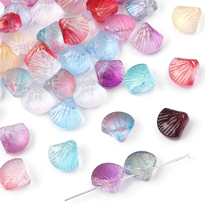 Glass Transparent Magic Scallop Beads Making Antique Walking Headwear Hair Accessories Handmade DIY Hairpin Material Accessories
