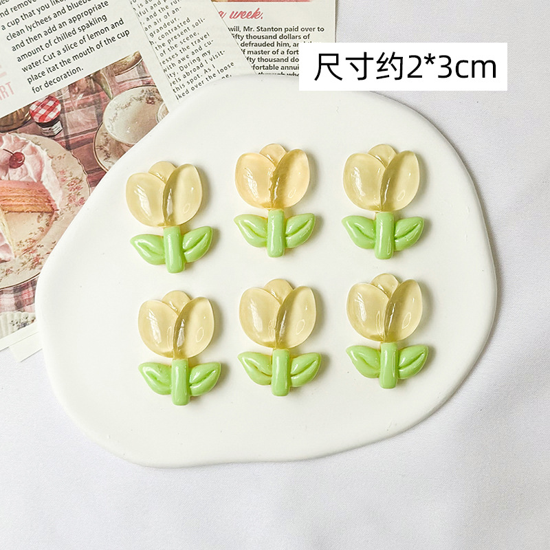 Diàndòngchē – Auto Parts and Accessories Stickers Electric - tulip-yellow-6-pcs-with-base-glue