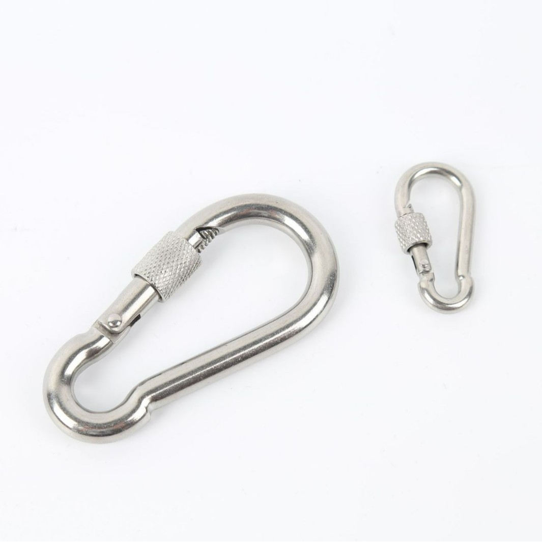 304 stainless steel spring carabiner climbing safety hook safety…
