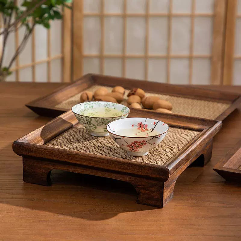 Wooden rectangular retro tea cup, Thailand
