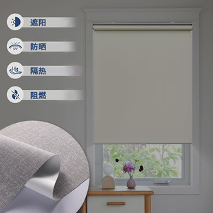 Roller Blinds, No-Drill Installation, Cross-Border Office-Specific Double-Layer Sun Protection and Waterproof Bathroom Roller Blinds Can Be Customized