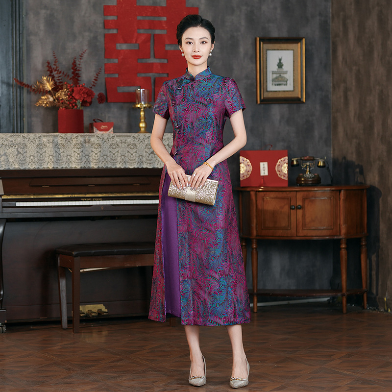 Summer elegant long cheongsam