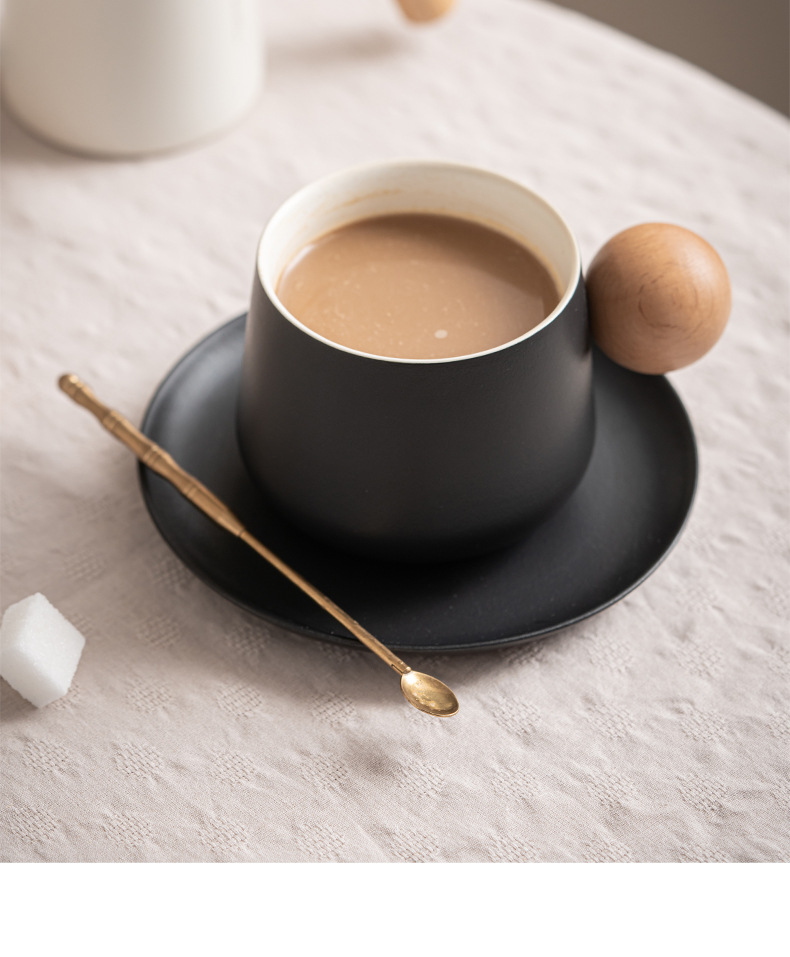 Kaffemuggset i japansk stil keramikmugg med fat för hemmet_voghion.com