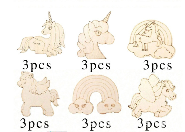 DIY Handmade Craft Wooden Puzzle Blanks Decorative Toy Set for Children Assembly and Painting