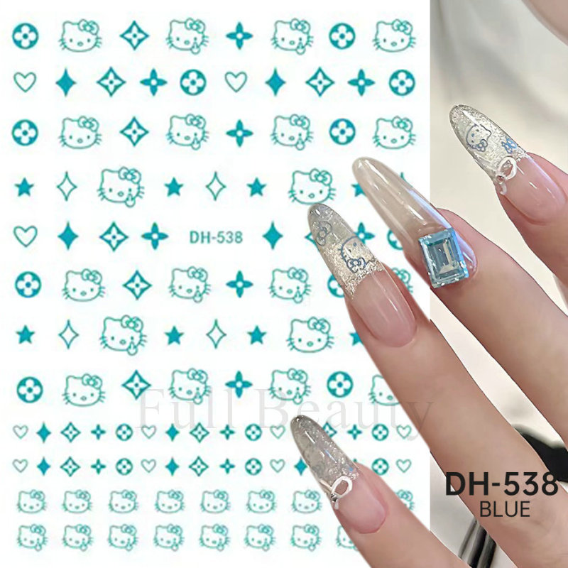 国境を越えたネットホットなネイルシールかわいいアニメのハローキティのバックゴムネイルシールnail|undefined