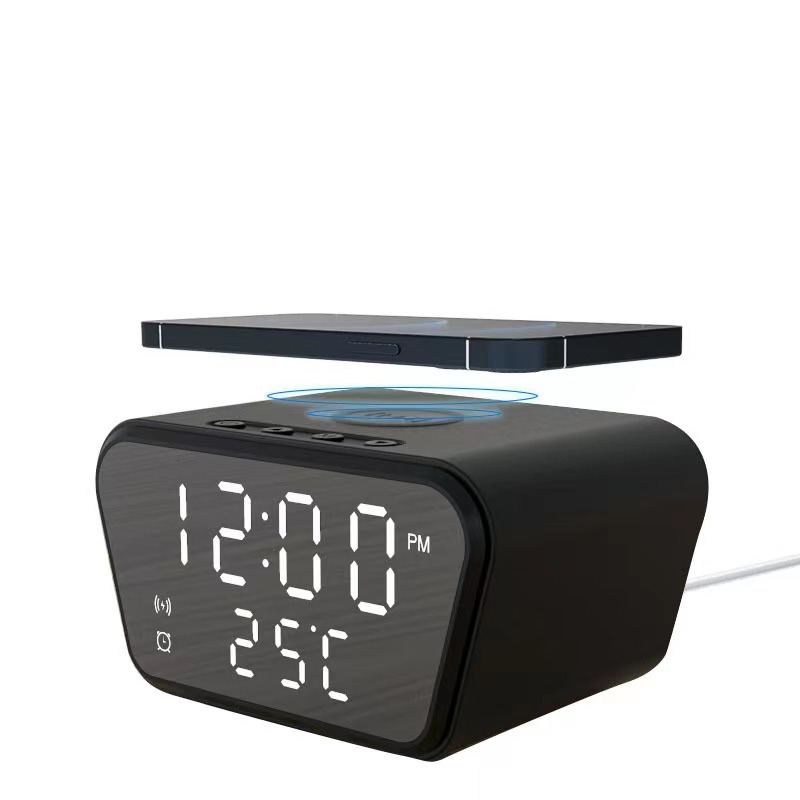Comercio electrónico, reloj de venta caliente, Banco de energía inalámbrico, cargador de teléfono móvil, pequeño regalo creativo, pantalla digital de temperatura, carga de flash