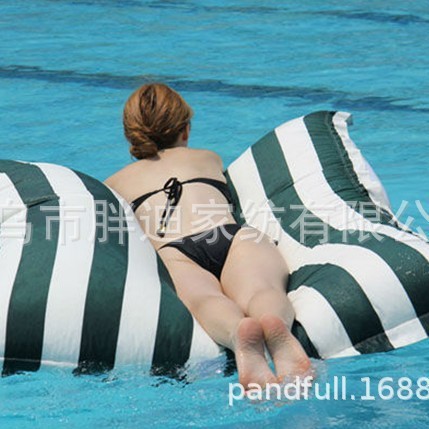 Al Aire Libre rectangular a rayas flotante bolsa cuadrada bolsa de frijoles acostado cama Hotel piscina privada playa flotante perezoso sofá