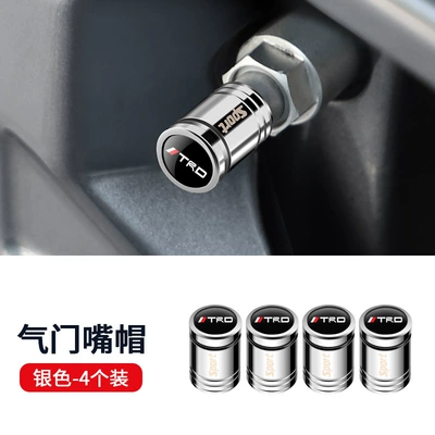 cap tire valve cap | valve - eggshell-trd-bright-silver-4-pack