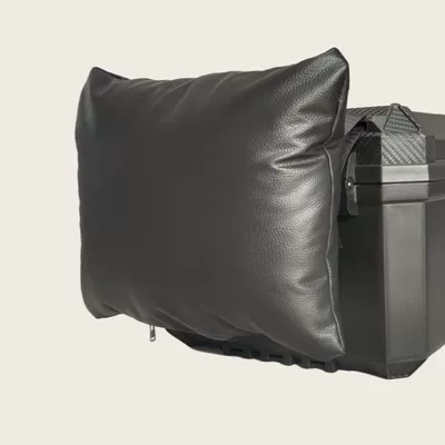 Trunk Cushion Double Hanging Electric Vehicle Backrest Cushion Take-Out Box Cushion Comfortable Waist Backrest Leather Waterproof (Electric car rear backrest) - special-double-hanging-type-for-48-liter-box-black