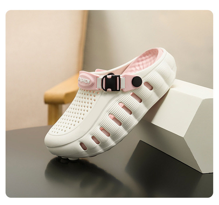Dép sục trẻ em lỗ thoáng siêu êm, hai kiểu quai, chống trượt đi biển và ngoài trời — 919 cam trắng, 919 hồng hoa anh đào trắng, 919 xanh sương mù, 919 xám nhạt xám đậm chi tiết 30