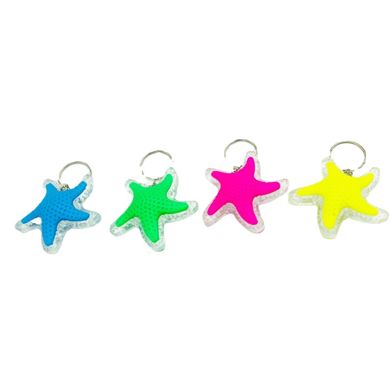 Simulación luminosa estrella de mar llavero colgante creativo llavero luz de color pequeño regalo luminoso juguete transfronterizo