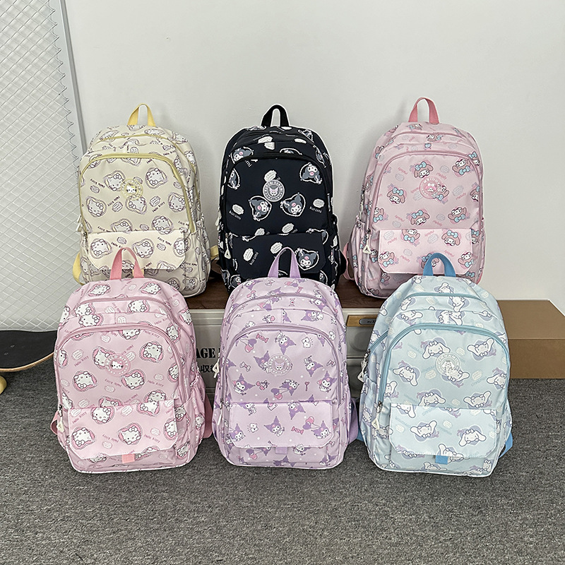 Schoolbag 여성의 새로운 만화 낙서 중학교 고등학교 학생 배낭 대용량 배낭 작은 신선한 귀여운 학생 가방