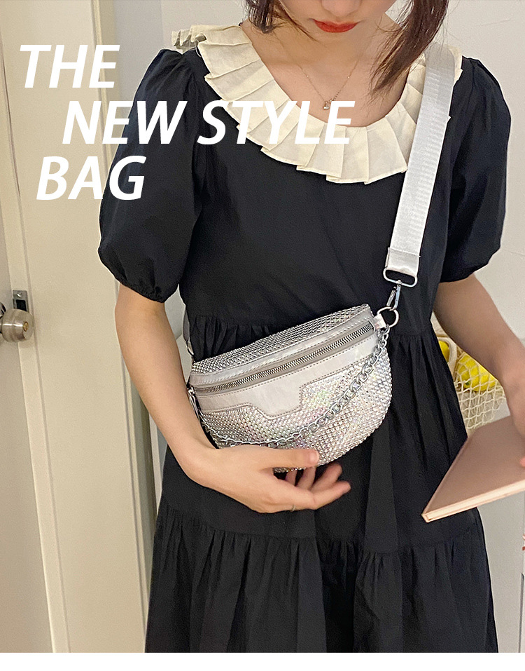 Sac bundy de célébrité d'Internet pour femmes 2023 nouvelle version coréenne polyvalente sac de poitrine en diamant brillant ins mode sac à bandoulière à bandoulière unique sac de taille_voghion.com