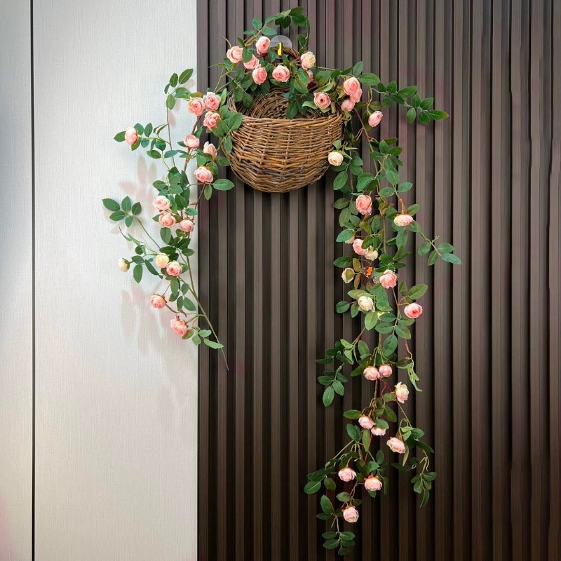 Simulación de vid de rosa rosa rosa vid de plástico techo colgante de aire acondicionado tubería de agua de sombra decoración de balcón