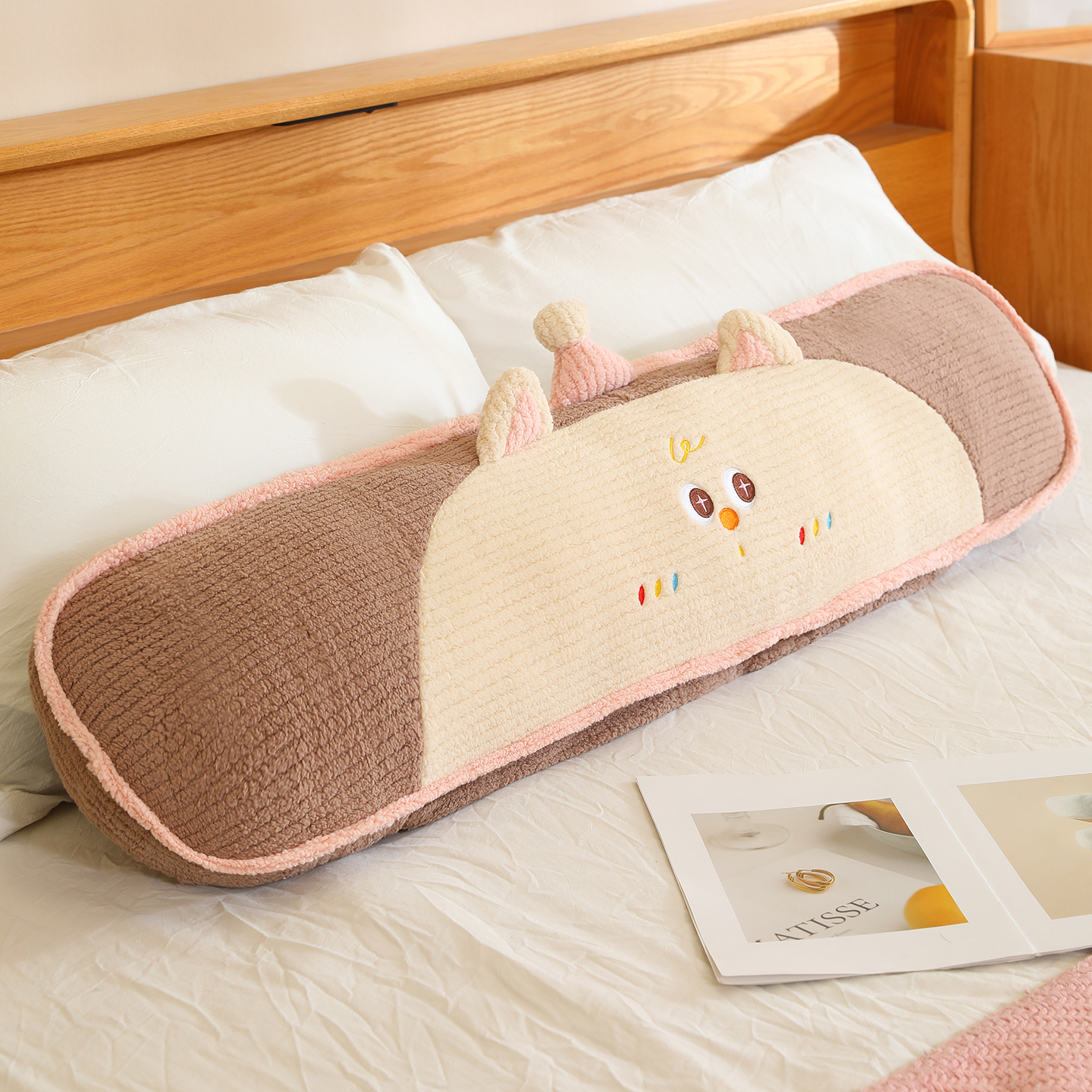 Círculos de dibujos animados almohada de brazo largo sofá cojín de dormitorio almohada de ocio dormitorio dormitorio de estudiantes dormir almohada de piernas
