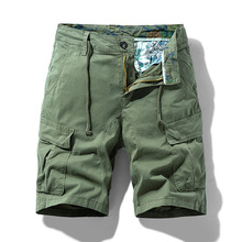 亚马逊夏季新款男士工装短裤宽松大码外贸棉质五分裤多口袋休闲裤