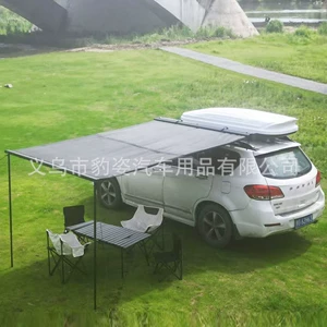 500D Oxford Black Tarp Outdoor Car Roof Side Canopy Aluminum Alloy Car Side Tent Sun Protection Car Camping Sunshade