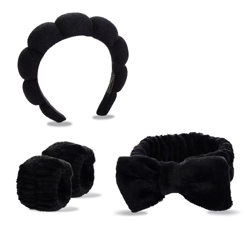 Diadema de nube superior de cráneo alto transfronterizo europeo y americano conjunto de horquillas para el cabello esponja para el lavado de cara femenino diadema desmaquillante desmaquillante accesorios para el cabello al por mayor
