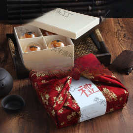 中秋月饼包装盒蛋黄酥礼盒中式糕点和果子点心九宫格木盒方巾包装