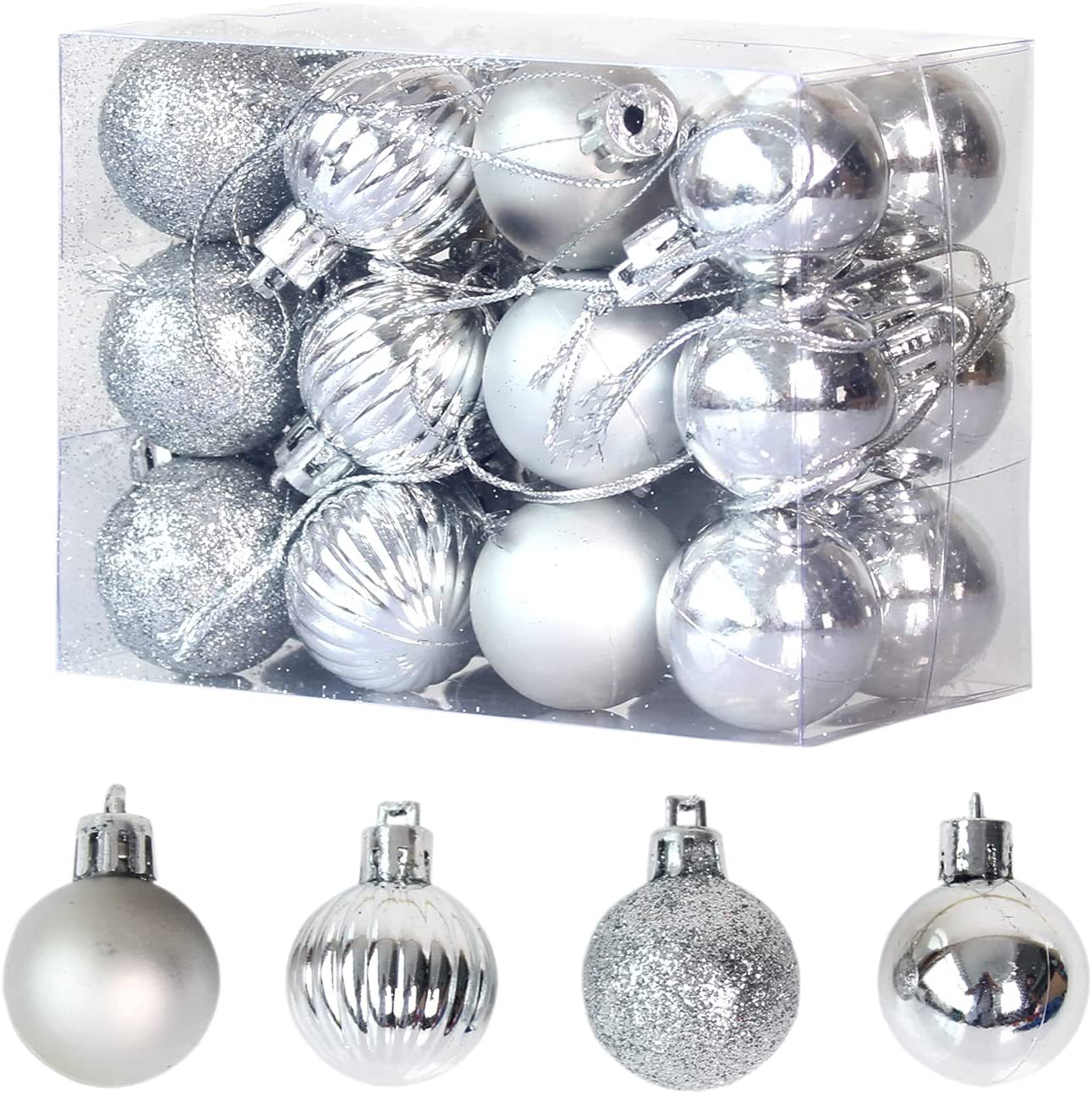 Bola de Navidad 24 piezas traje de plástico BOLA DE Navidad colgante adorno traje árbol de Navidad decoración colorida bola árbol de Navidad colgante ornamento