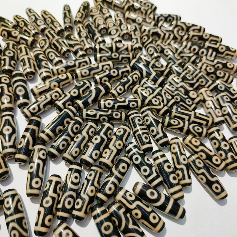 チベット式瑪瑙天珠2-9眼天珠牙黄風化包糊38mm天珠diyアクセサリーネックレス【a級】|undefined