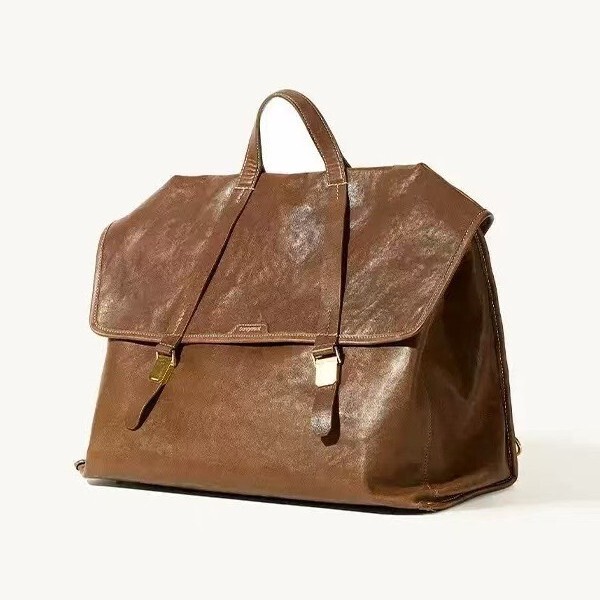 Yamashita Arimori Travel Briefcase Unisex Retro Vegetable-Tanned Leather Commuter Backpack Laptop Bag New Model Yamashita Arimori Travel Briefcase Unisex Retro Vegetable-Tanned Leather Commuter Backpack Laptop Bag New Model