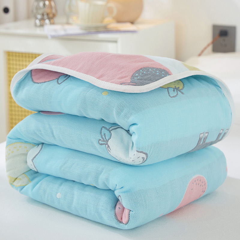 (Apple like Blue) / 90x 100cm "cotton 6 layer yarn" baby